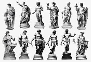 greek statue realistic tattoo idea