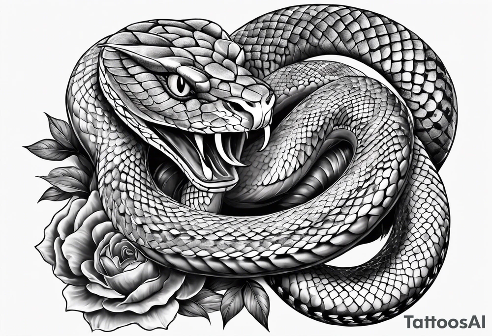 snake wrapped around the fourarm tattoo idea