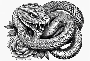 snake wrapped around the fourarm tattoo idea