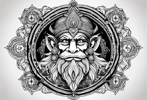 Lord hanuman and compass tattoo idea
