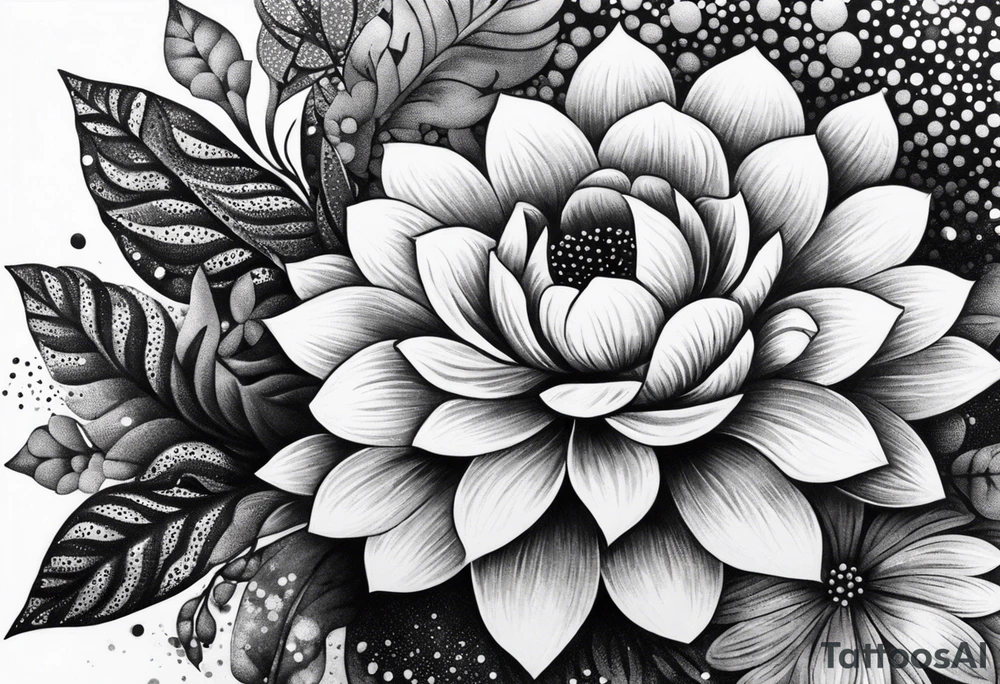 ornaments of flowers tattoo idea