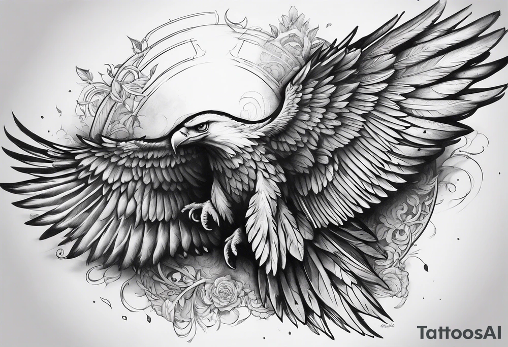 Wings with Glenn in the middle tattoo idea