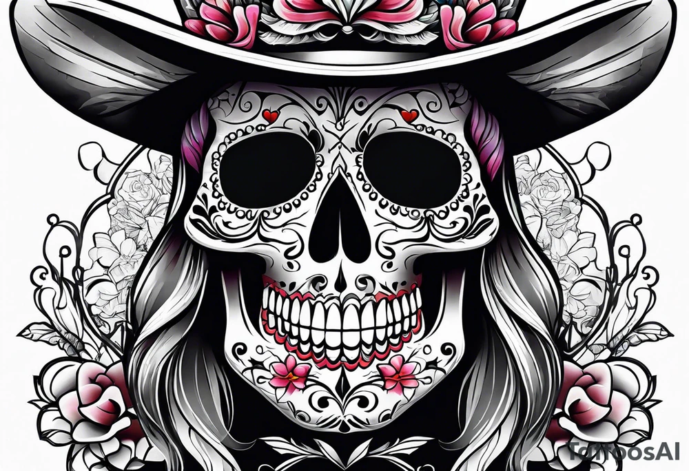 Sugar skull tattoo idea