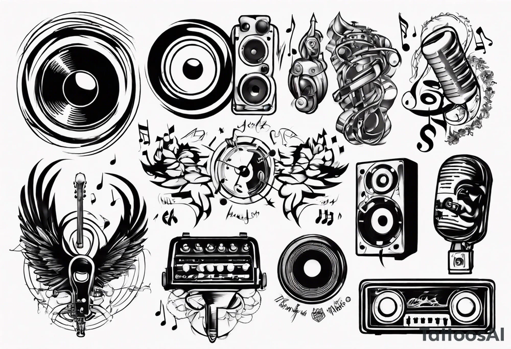 music sound tattoo idea