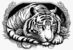 tiger sleeping tattoo idea