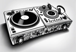 Dj controller and headphones tattoo idea
