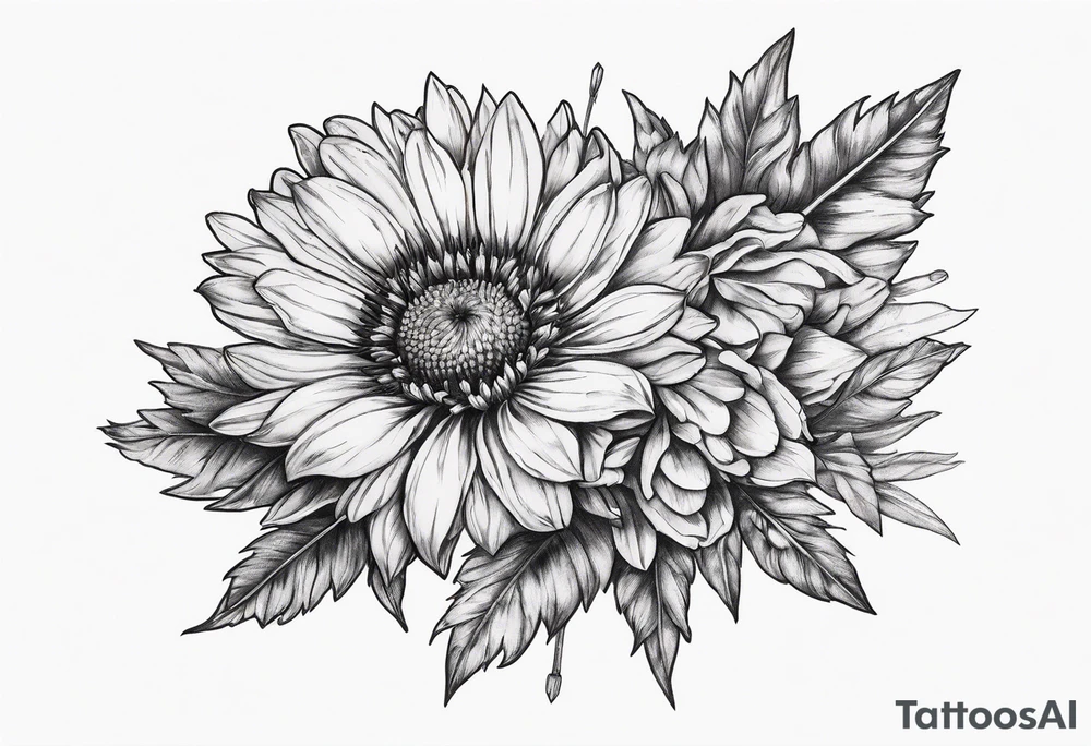 Indian blanket flower arrows tattoo idea
