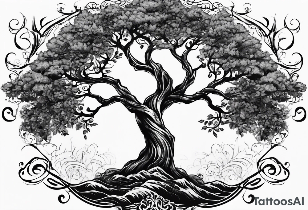 tree chest and ab tattoos large tattoo idea