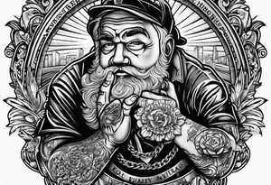 working class hero text with 20 pieces of silver and praying hands tattoo idea