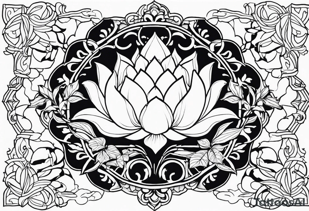 lotusflower, ivy, tattoo idea