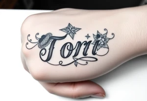 Name Tori with designs tattoo idea