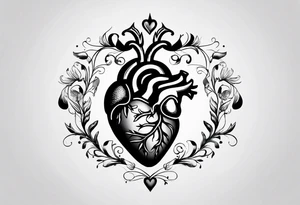anatomical heart tattoo idea