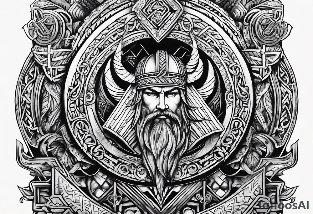 Valhalla steps Viking symbols tattoo idea