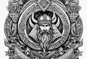 Valhalla steps Viking symbols tattoo idea