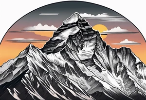 Mount Everest at sunset tattoo idea