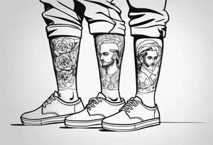 italian male twins on ankles tattoo idea