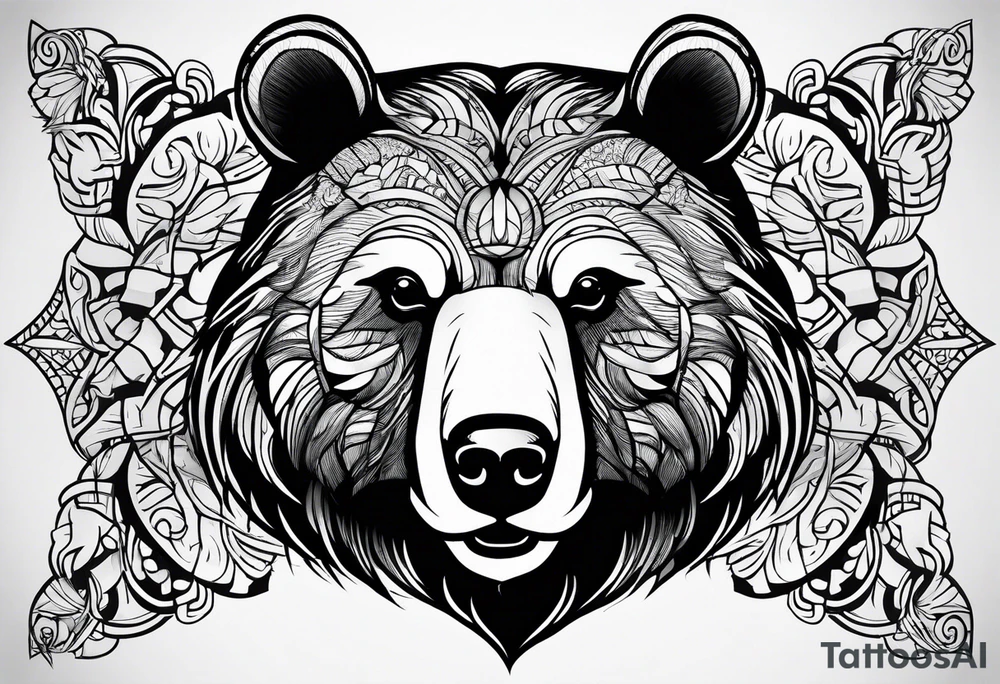 Realistic bear tattoo idea