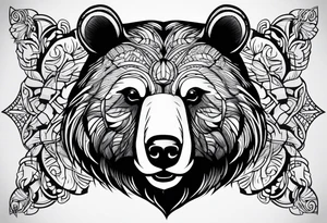 Realistic bear tattoo idea