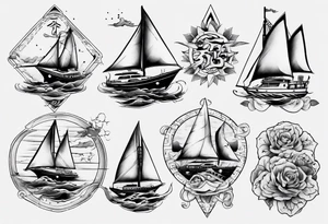 yacht tattoo idea