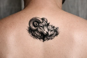 Mother ram baby ram tattoo idea