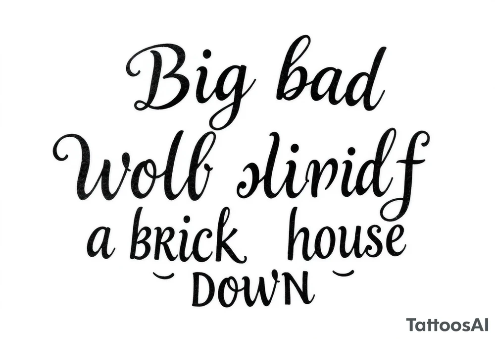 Big bad wolf  blowing a brick house down tattoo idea