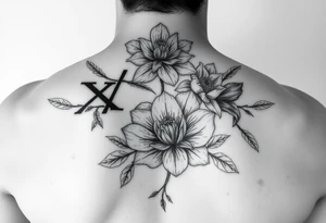 X.XXVII.MMXXI and October birth flower tattoo idea
