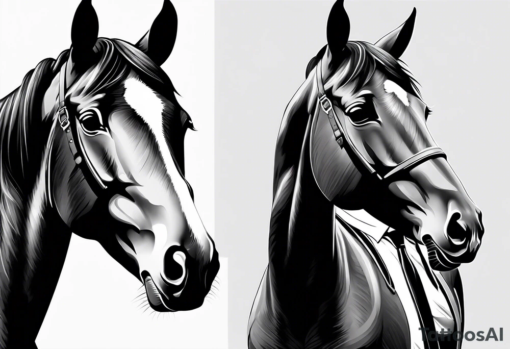 Horse portrait no shading tattoo idea