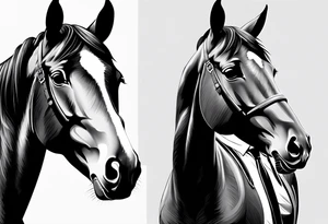Horse portrait no shading tattoo idea