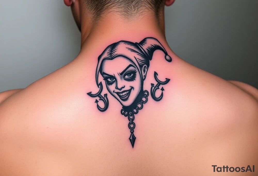 Property of Jray tag, Harley Quinn style, dark tattoo idea