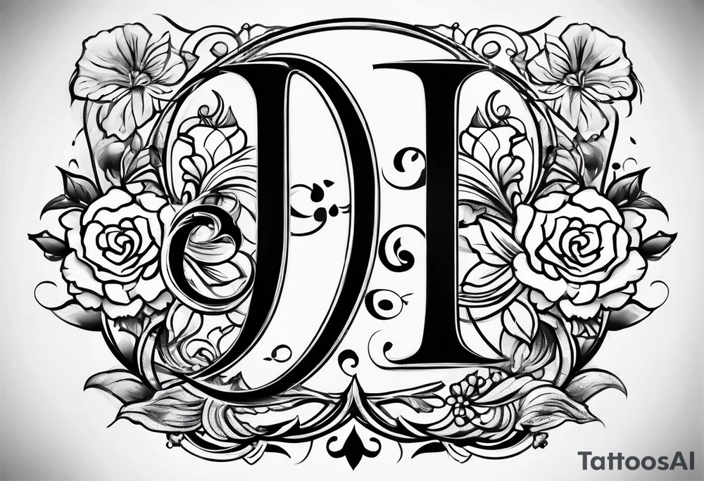 J and R simple initial tattoo of kids initials tattoo idea