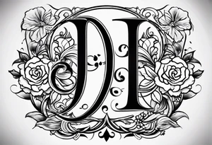J and R simple initial tattoo of kids initials tattoo idea