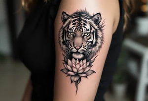 tiger and lotus tattoo idea