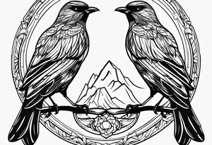 outline of two birds tattoo idea