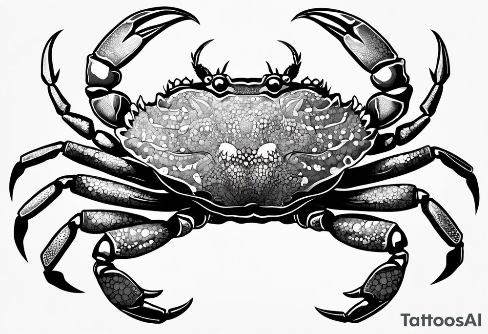 Crabs en blanco en negro con numero 69 tattoo idea