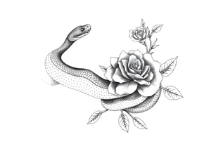 Snake with rose tattoo idea