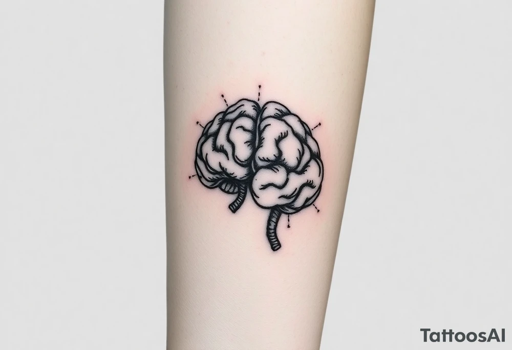 Walnut on the inside forearm that sort of looks like a brain tattoo idea