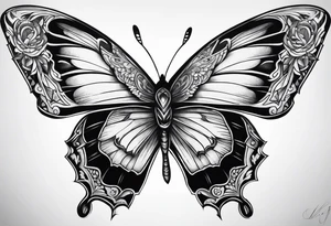 Warrior butterfly tattoo idea