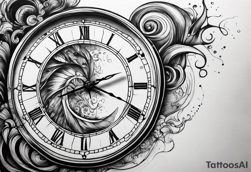 dali melted clock tattoo idea