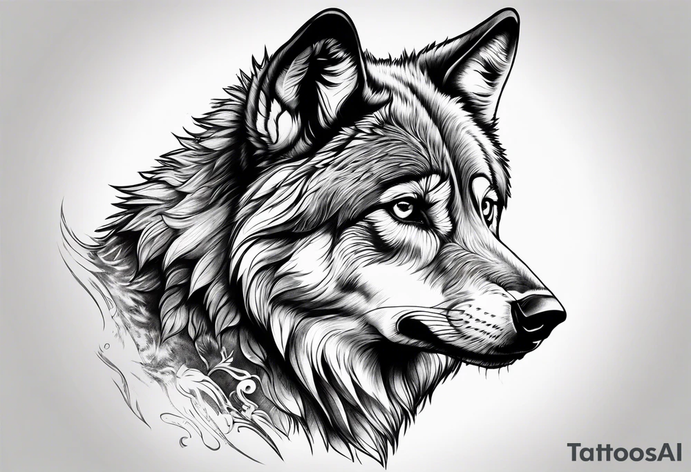 Baby Wolf tattoo idea