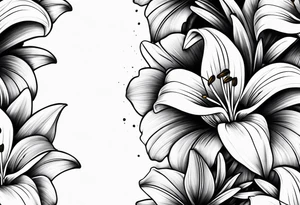 Lily flowers wrap around forearm tattoo idea