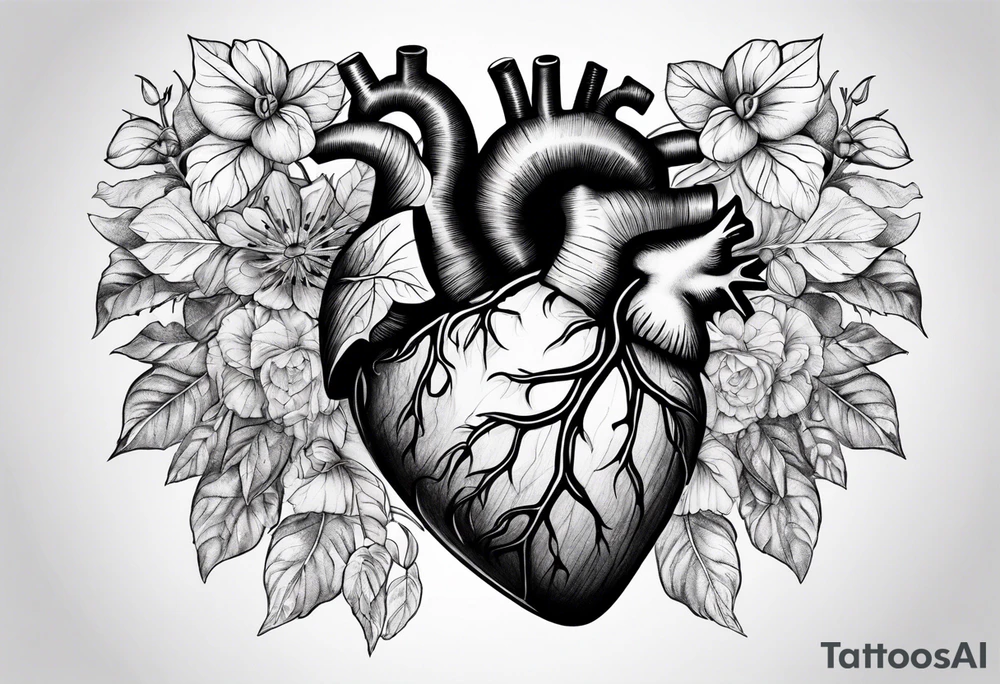 an actual human heart tattoo idea