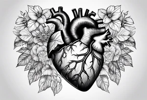 an actual human heart tattoo idea