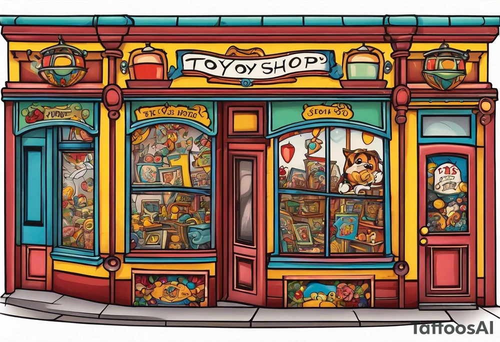 antique toy shop tattoo idea