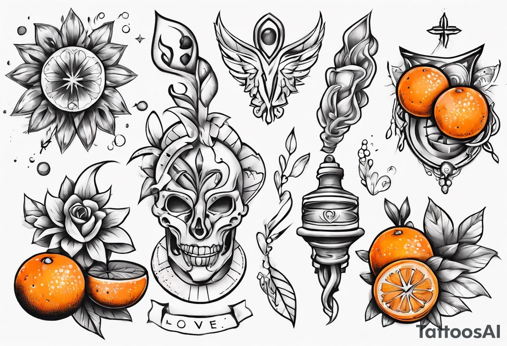 love healing an orange tattoo idea