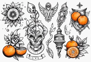 love healing an orange tattoo idea