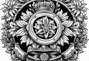 Army captain’s bar with edelweiss flower accents tattoo idea