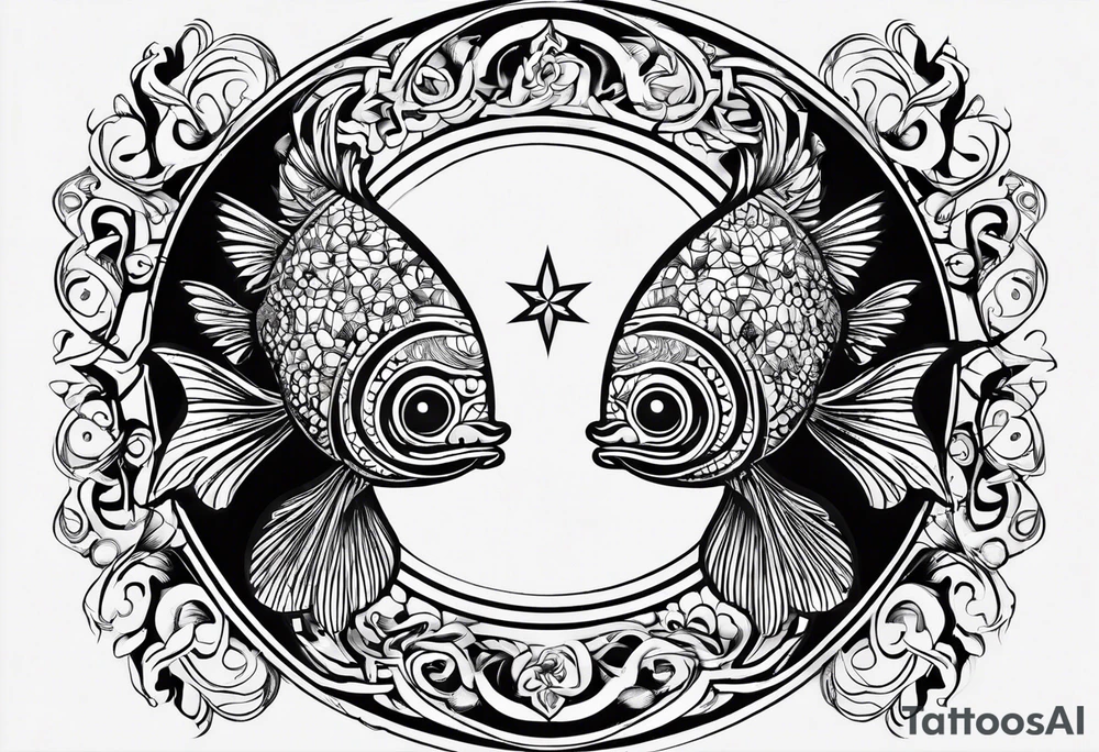 Pisces sign combines with the Aires sign. tattoo idea