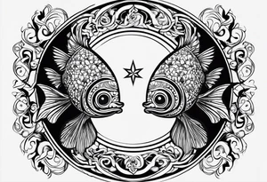 Pisces sign combines with the Aires sign. tattoo idea