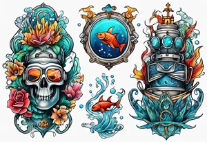Scuba diving tattoo idea