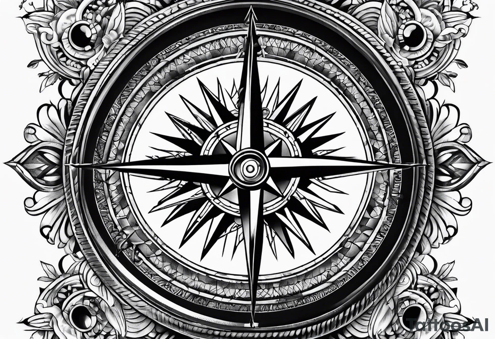 old skool compass tattoo idea